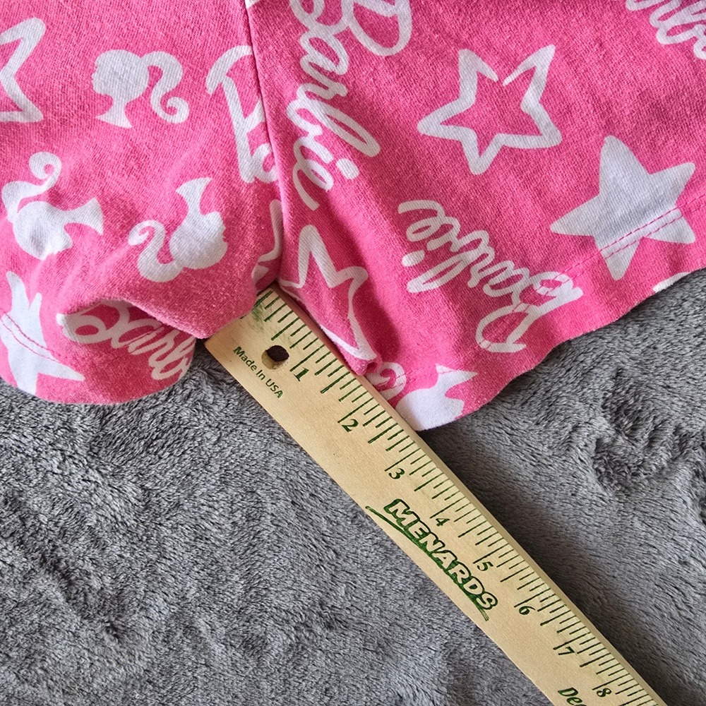 Hybrid Apparel Barbie Pink Sleep Shorts 2X Logo & Stars Print Pajama Lounge Pant - Picture 13 of 14